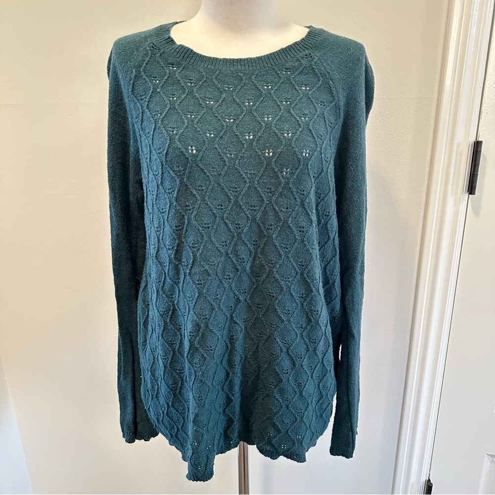 LOFT Teal Diamond Knit Women's Sweater